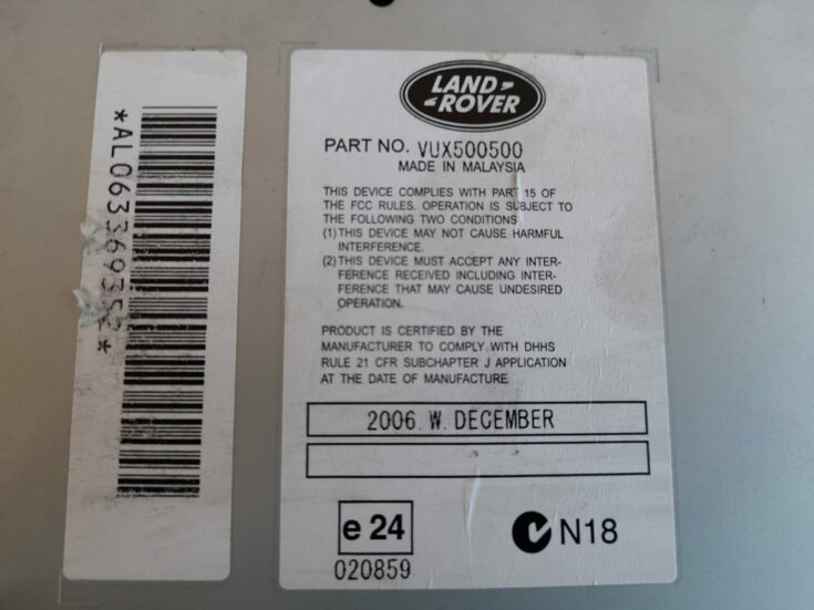 CD/DVD/Navigācijas bloks priekš RANGE ROVER SPORT 2007