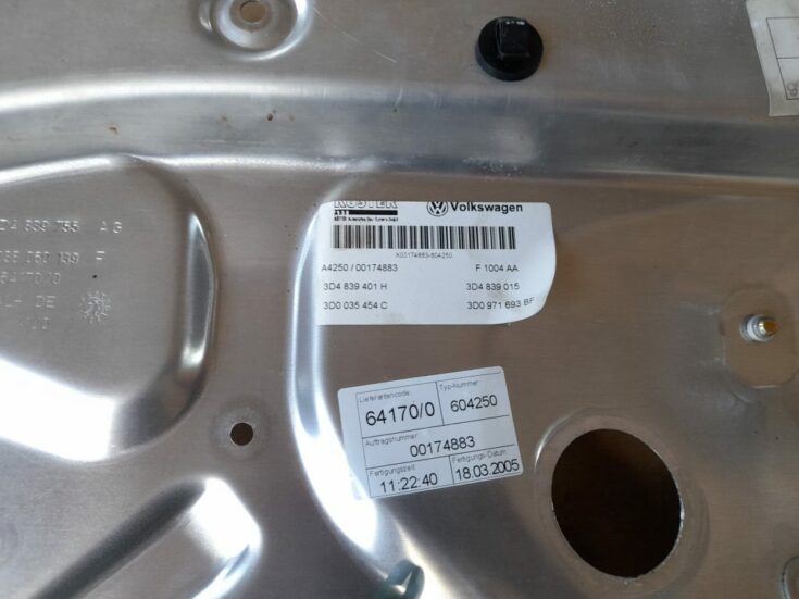 Stikla pacelšanas mehānisma panele priekš VW PHAETON 2005