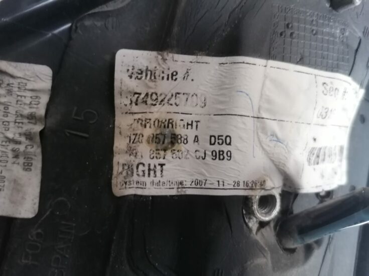 Ārējais spogulis, pa labi priekš VW POLO 2008