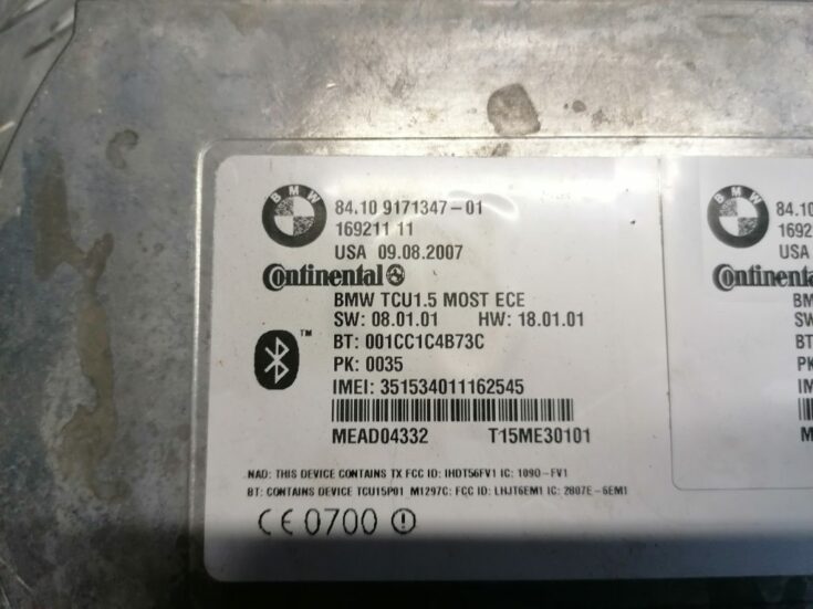 Bluetooth vadības bloks priekš BMW 330D E91 2008 TOURING