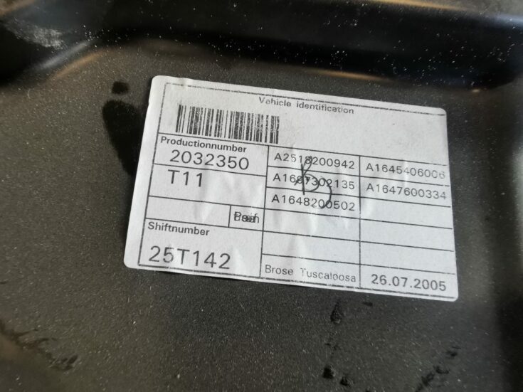 Stikla pacelšanas mehānisma panele priekš MERCEDES BENZ ML320 2005 BLACK