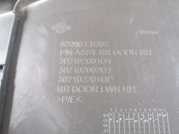 Aizmugurējo labo durvju apdare priekš NISSAN PATHFINDER 2006