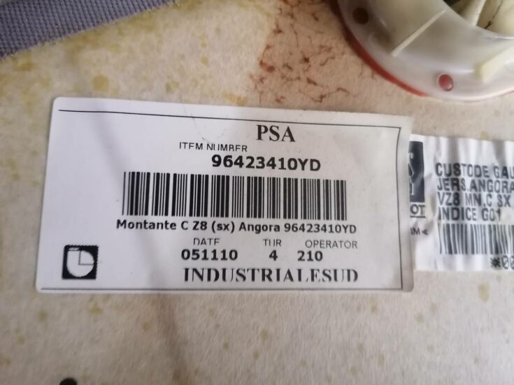 Aizmugurējas salona statnes apdare priekš PEUGEOT 607 2010