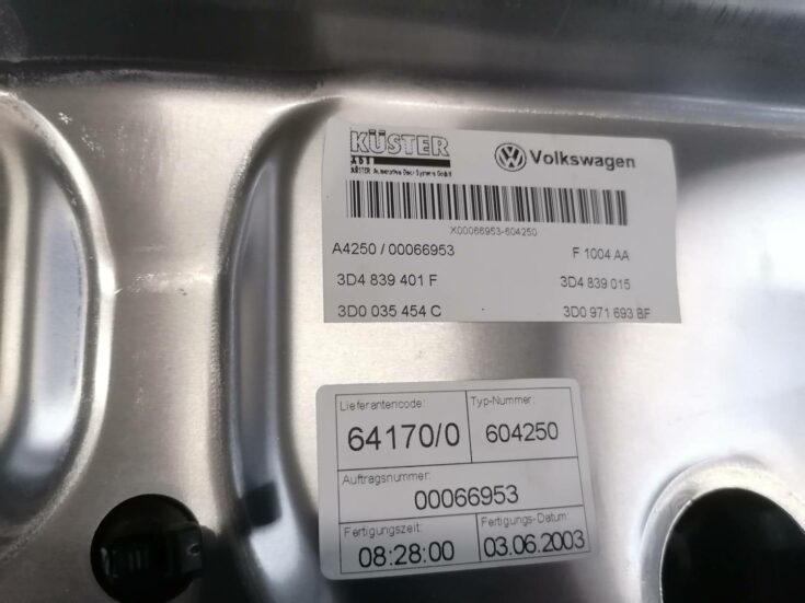 Stikla pacelšanas mehānisma panele priekš VW PHAETON 2003