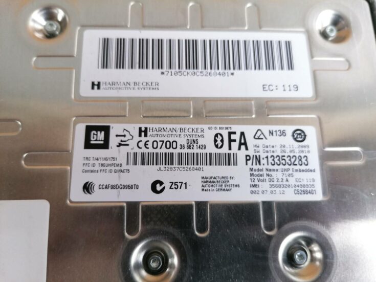 Bluetooth vadības bloks priekš OPEL ASTRA J 2012