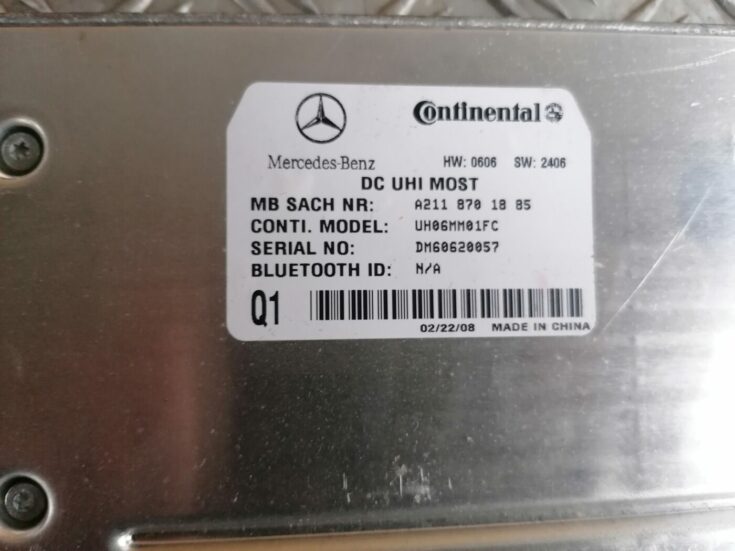 Bluetooth vadības bloks priekš MERCEDES BENZ ML280 2008 OBSIDIAN BLACK