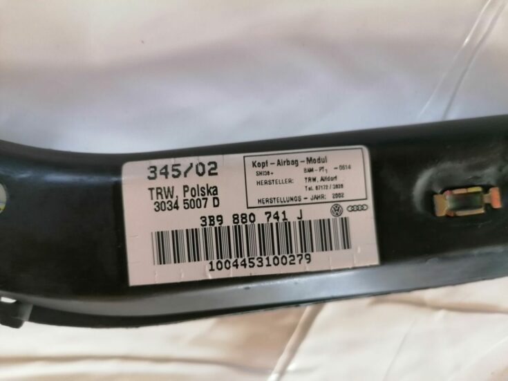 Griestu drošības spilvens, pa kreisi priekš VW PASSAT 2003 UNIVERSAL BLUE