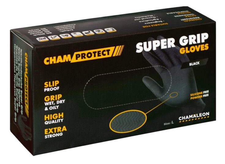 Нитриловые перчатки super grip L черные (80шт.) 1