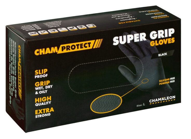 Нитриловые перчатки super grip XL черные (80шт.) 1